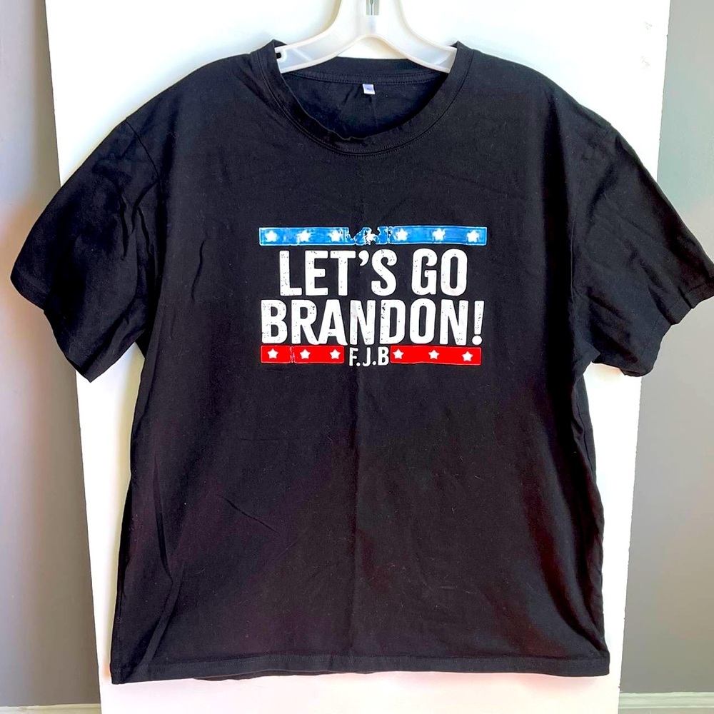 Let’s Go Brandon‎ Shirt Mens XL Black Patriotic Shirt F.J.B